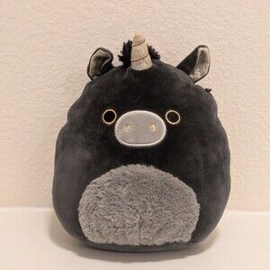 Squishmallow 9” Nicolita the Black Gray Gold Unicorn Plush Kellytoy No Tag